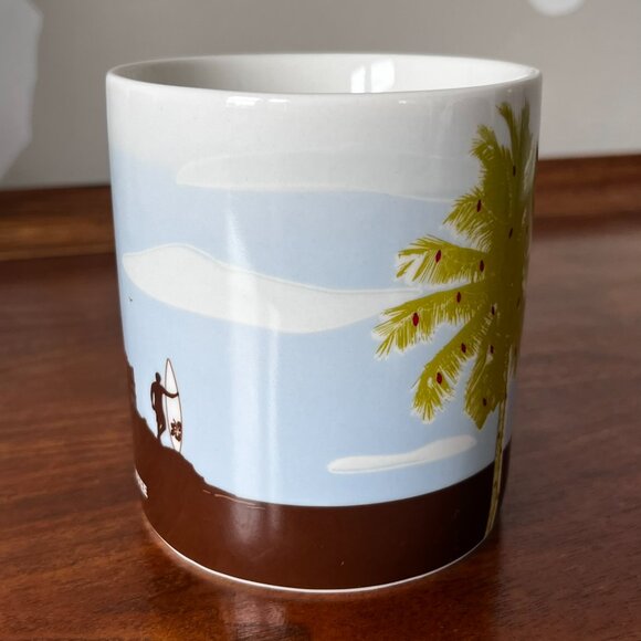 Starbucks Coffee Hawaii Happy Holidays Mug 2008 Mele Kalikimaka Palm Tree 16 Oz - Picture 5 of 12